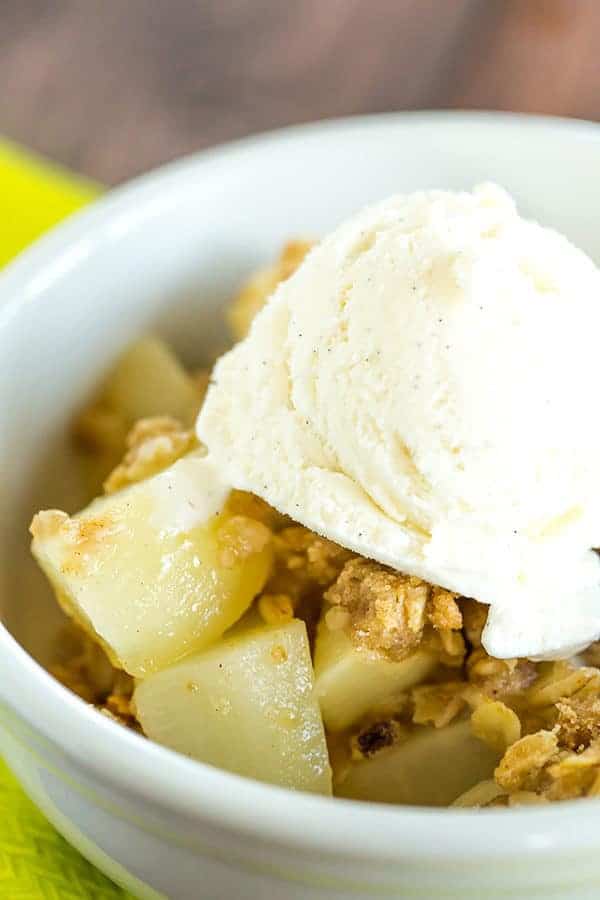 This pear crisp is the perfect fall dessert - incredibly quick and easy, not too sweet, and full of juicy, ripe pears. Add it to your fall baking list now!