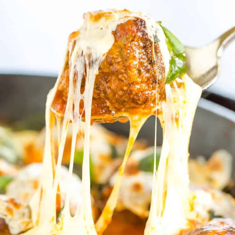 Skillet Meatball Parm