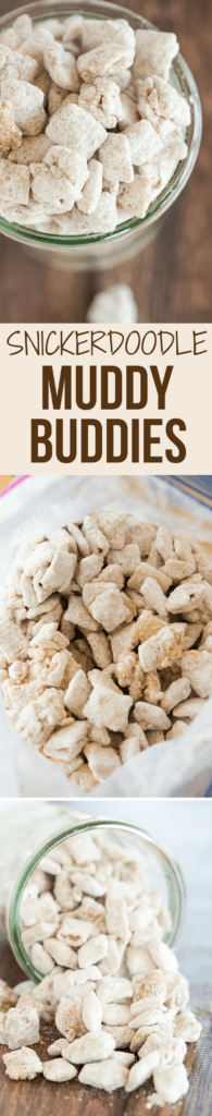 Snickerdoodle Muddy Buddies are a cinnamon and sugar-coated rendition of one of my favorite snacks - candied Rice Chex!