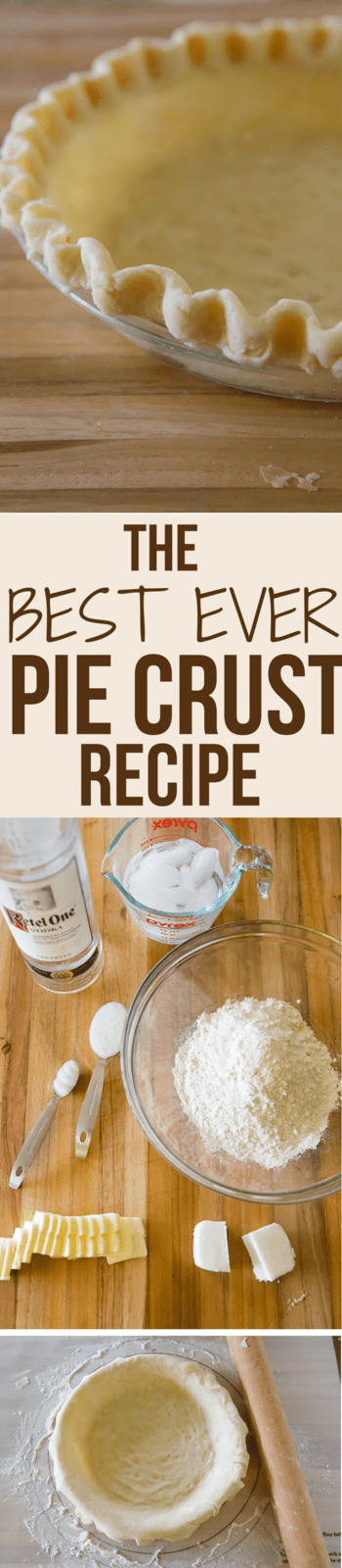 The BEST pie crust recipe you'll ever find! It's easy to work with, tender and flaky. You won't believe the secret ingredient!