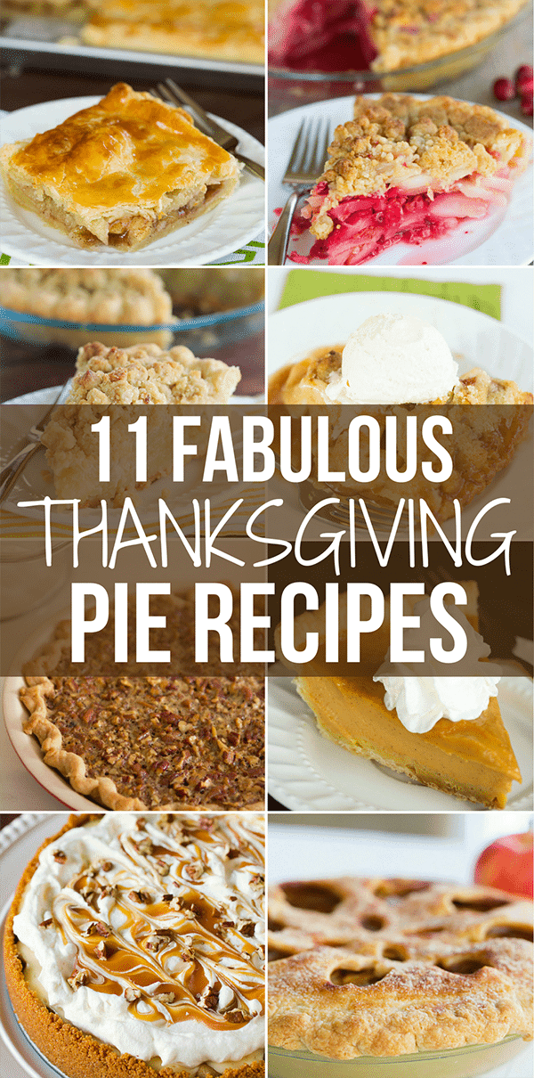 11 Fabulous Thanksgiving Pie Recipes - All of the recipes you need for Thanksgiving dessert... everything from classic pumpkin, pecan and apple to splurges like salted caramel apple cheesecake pie!