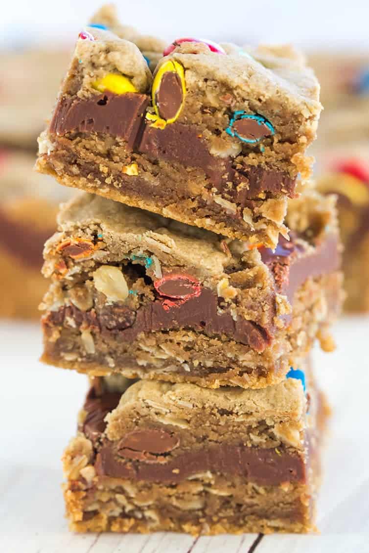 Fudge Ripple Monster Cookie Bars Brown Eyed Baker