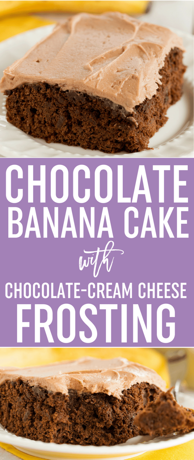 Chocolate Banana Cake with Chocolate Cream Cheese Frosting is easy, quick to make, extremely moist, and packed with tons of banana flavor.