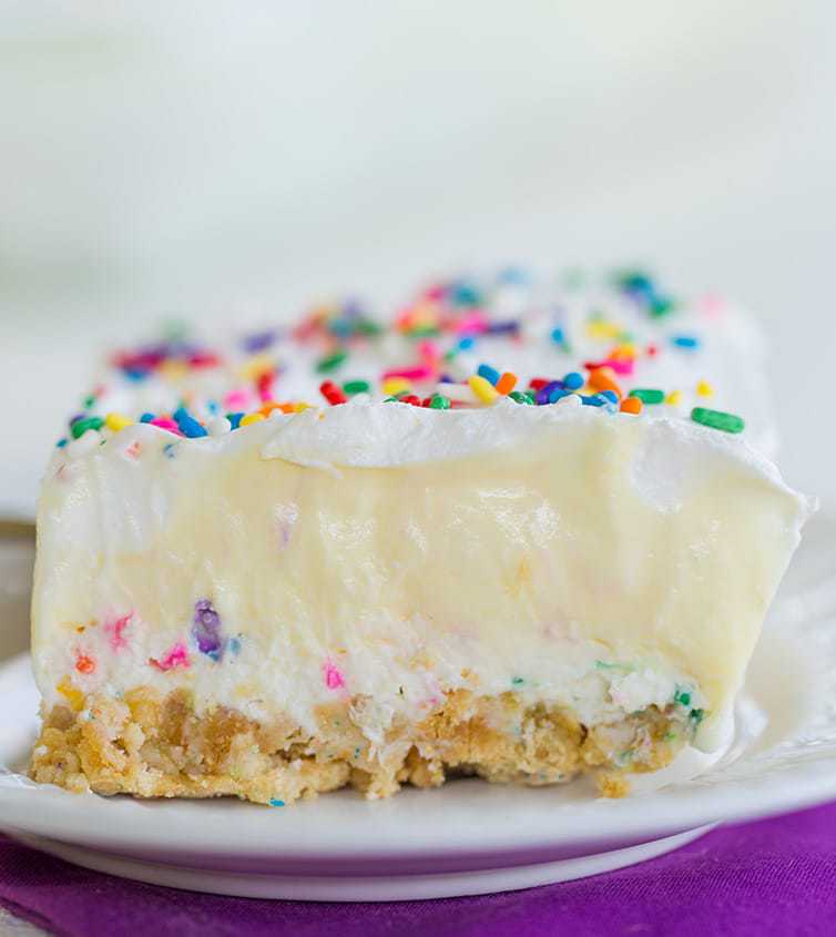 No Bake Funfetti Lush Dessert