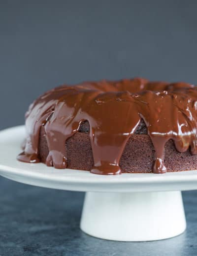 Grammy Cake - An old-fashioned chocolate cake with chocolate ganache.