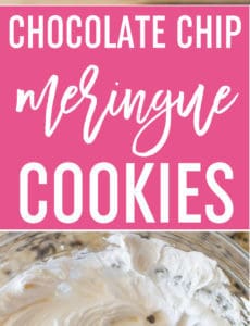 Chocolate Chip Meringue Cookies - These easy meringue cookies are loaded with mini chocolate chips and are perfect for any occasion, especially for holiday cookie exchanges and cookie trays! #baking #cookies #recipe #meringue #chocolatechips #easyrecipe