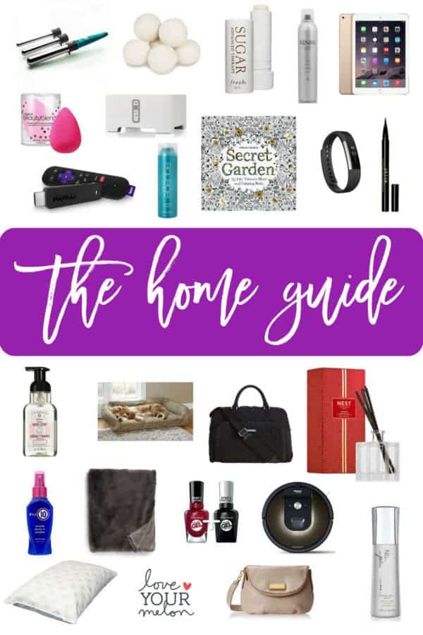 A collage of products featured in the 2017 Holiday Gift Guide: Home & Beauty