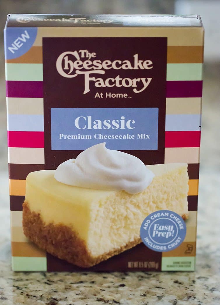 A box of The Cheesecake Factory At Home Cheesecake Mix