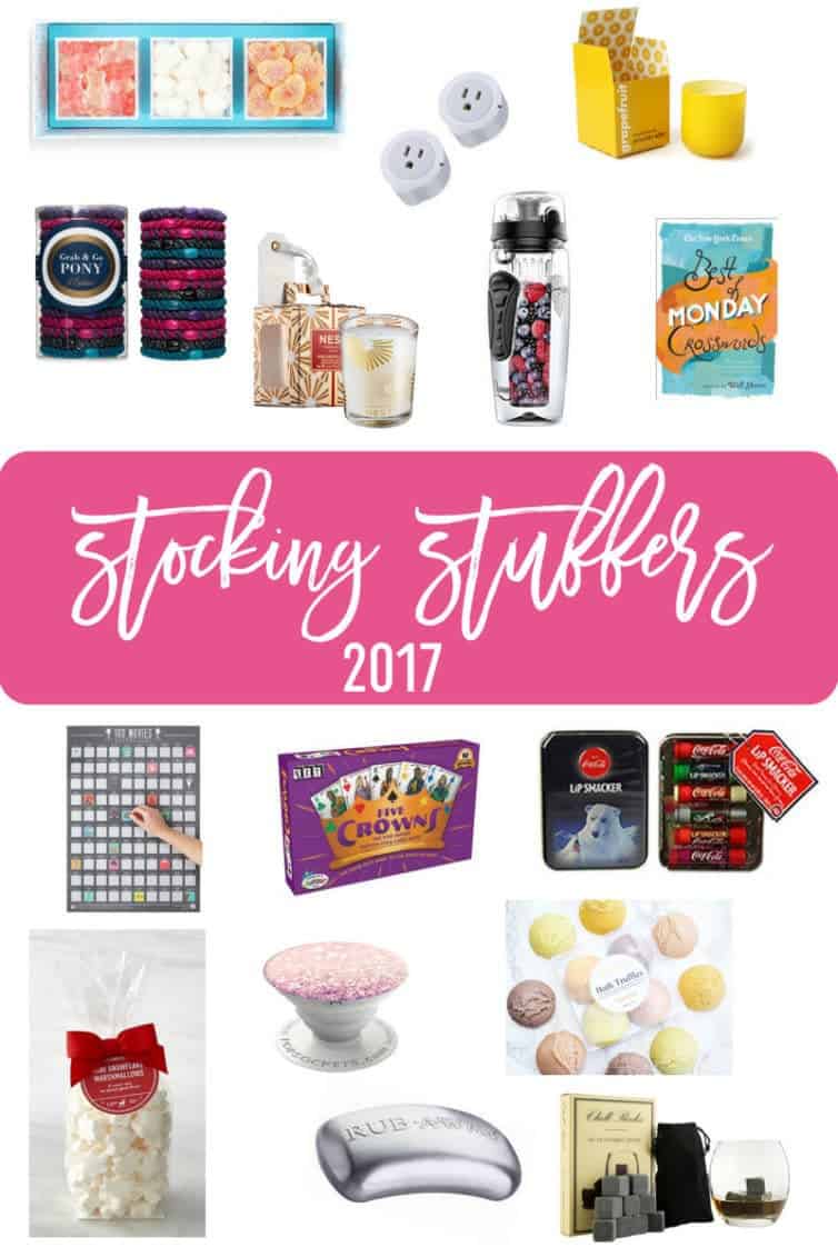 A collage of gifts listed in the stocking stuffers gift guide.