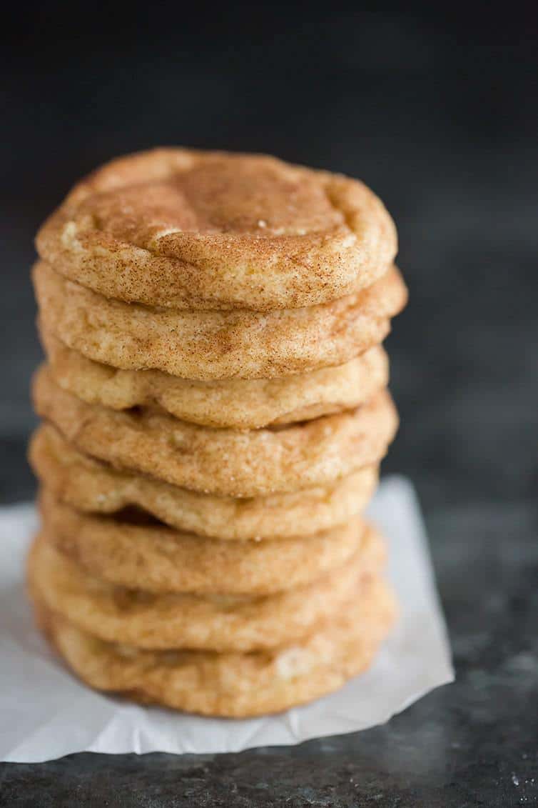 A big stack of snickerdoodle cookies.