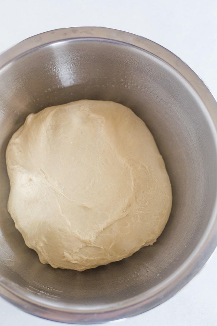 Milk bread dough in bowl for first rise.