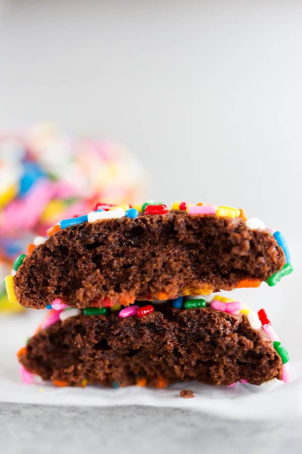 Chocolate Crinkle Sprinkle Cookies Brown Eyed Baker