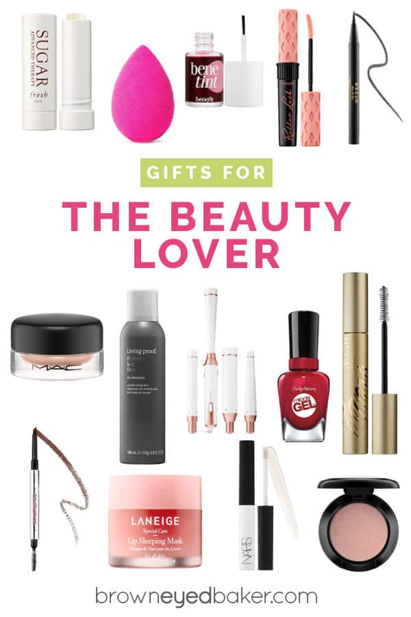 A collage of beauty products suitable for gifts.
