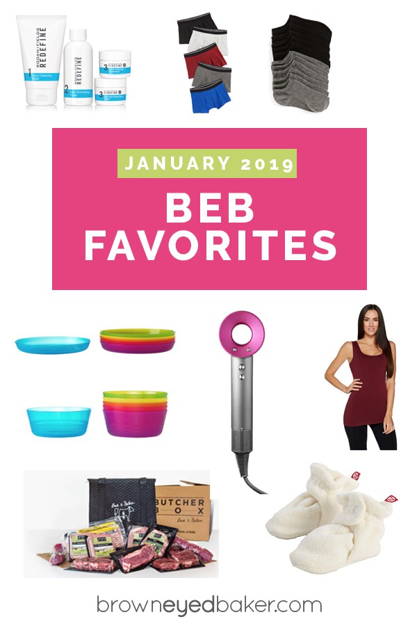 A collage of products around a header "January 2019 BEB Favorites"
