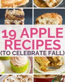 A collage of apple recipes with text overlay.