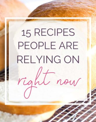 A photo of a loaf of bread with text overlay on top.