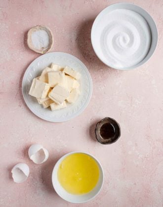 Ingredients for Swiss meringue buttercream prepped.