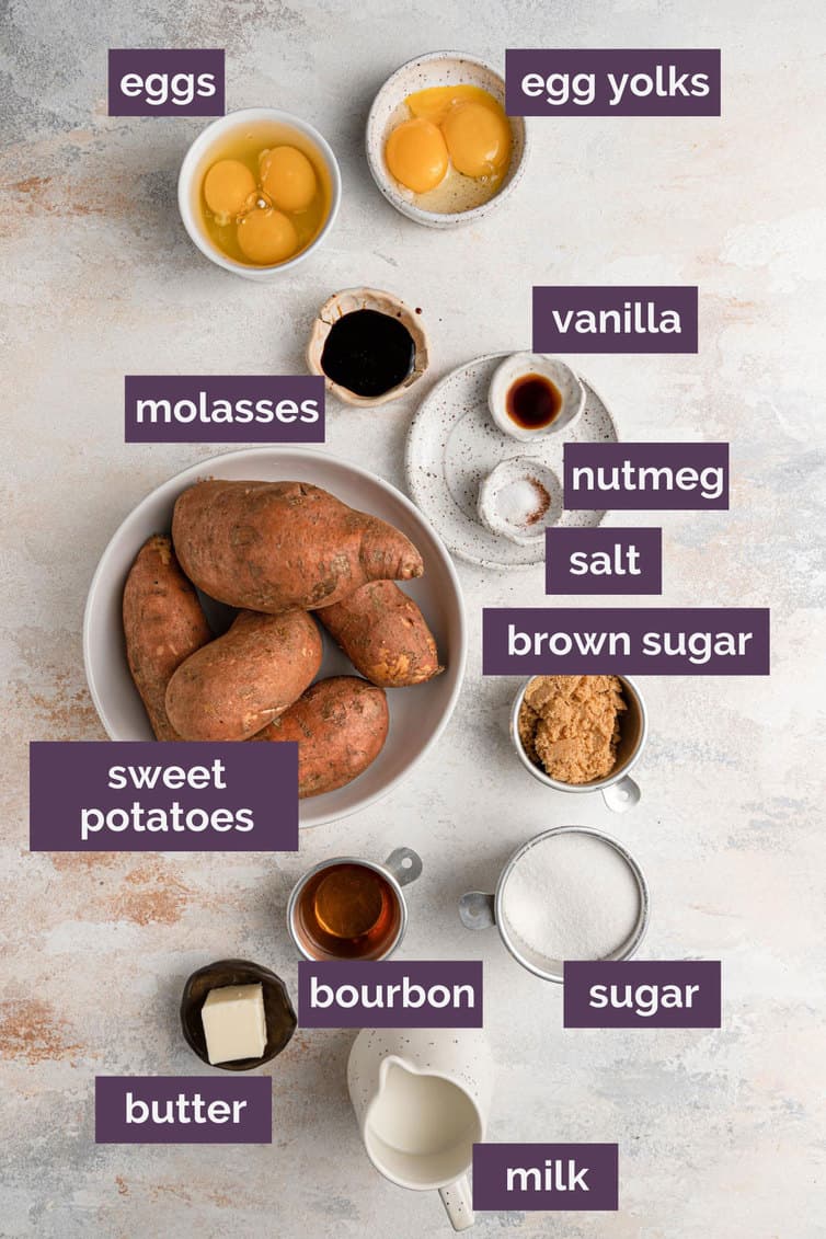 Ingredients for Delicious Sweet Potato Pie