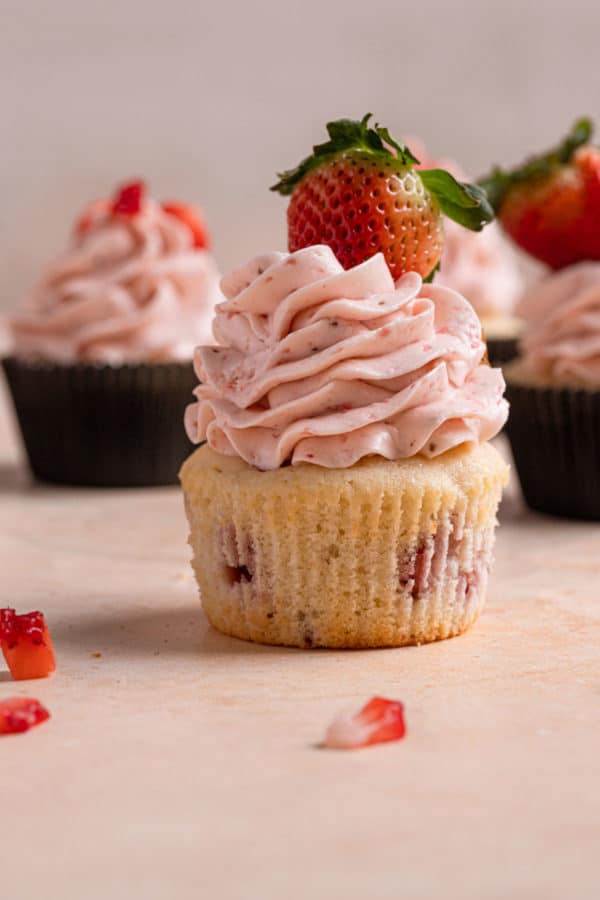 Strawberry Cupcakes with Strawberry Meringue Buttercream Brown Eyed Baker