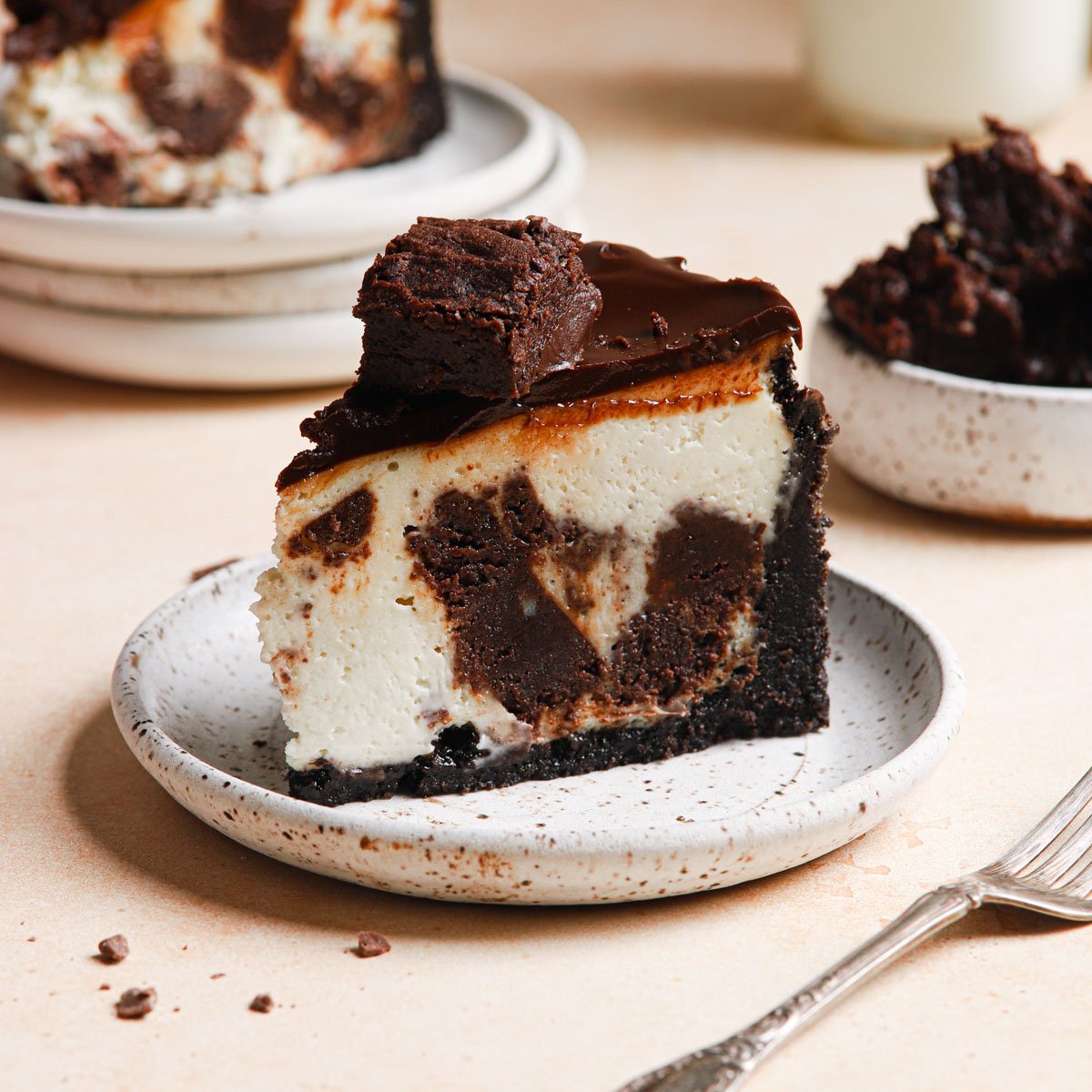 The BEST Brownie Cheesecake (with Ganache!)
