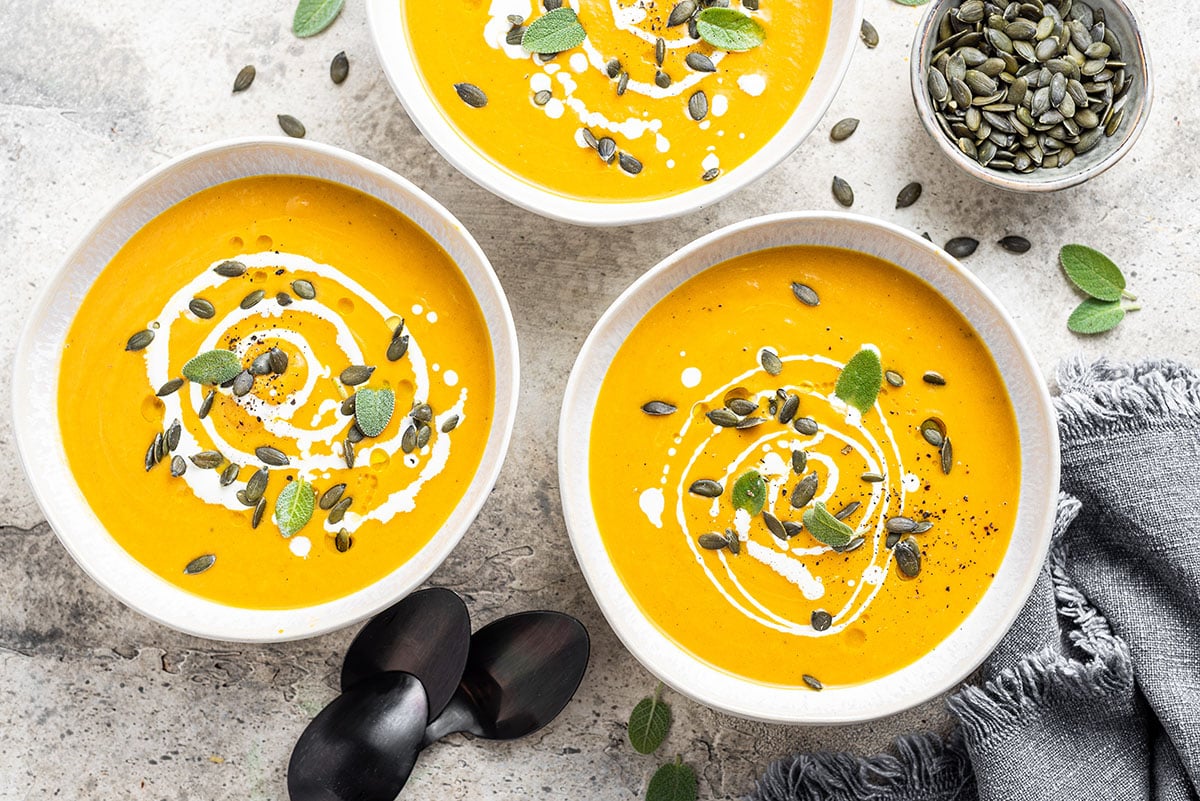 Creamy Pumpkin Soup With Apple & Spices Brown Eyed Baker