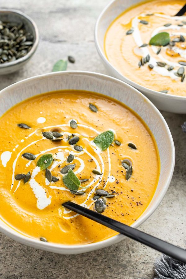 Creamy Pumpkin Soup With Apple & Spices Brown Eyed Baker