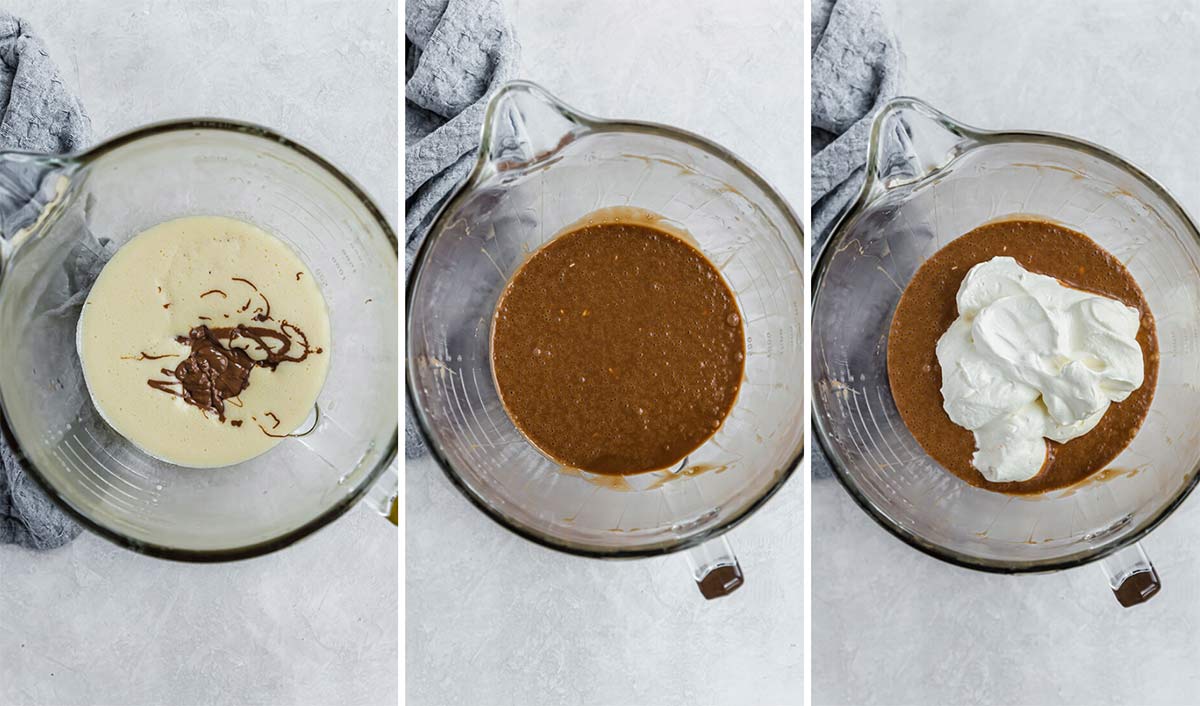 Step by step photos for making the filling of French silk pie.